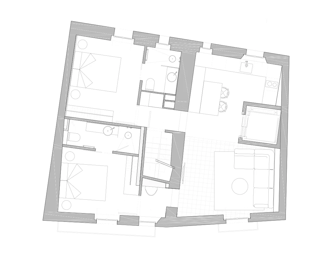 Architectural floor plan for Apartment 2