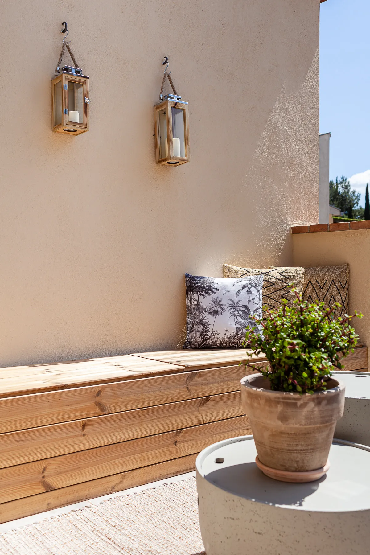 Cushion and planting detail on the Apartment 3 roof terrace
